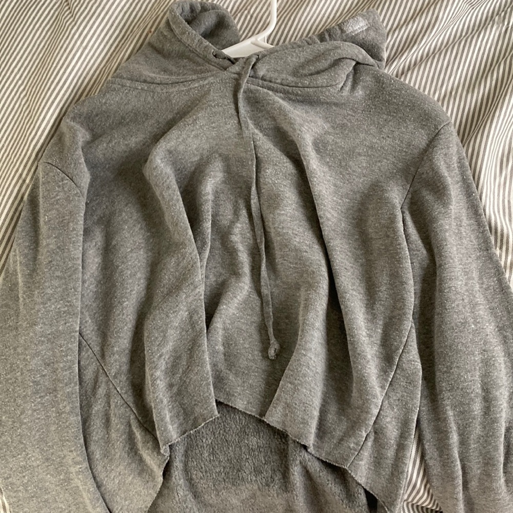 Brandy Melville Cropped Grey Hoodie
